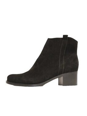 New! La Canadienne Presley Size 8 M Black Suede Waterproof Zip Booties DD550